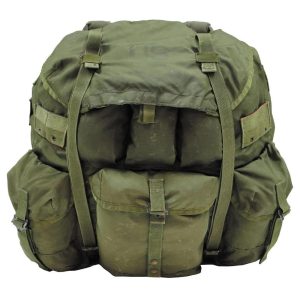 Echter US-Vintage-Militärrucksack Typ ALICE, wasserdichter 50-Liter-Camping-Tagesrucksack