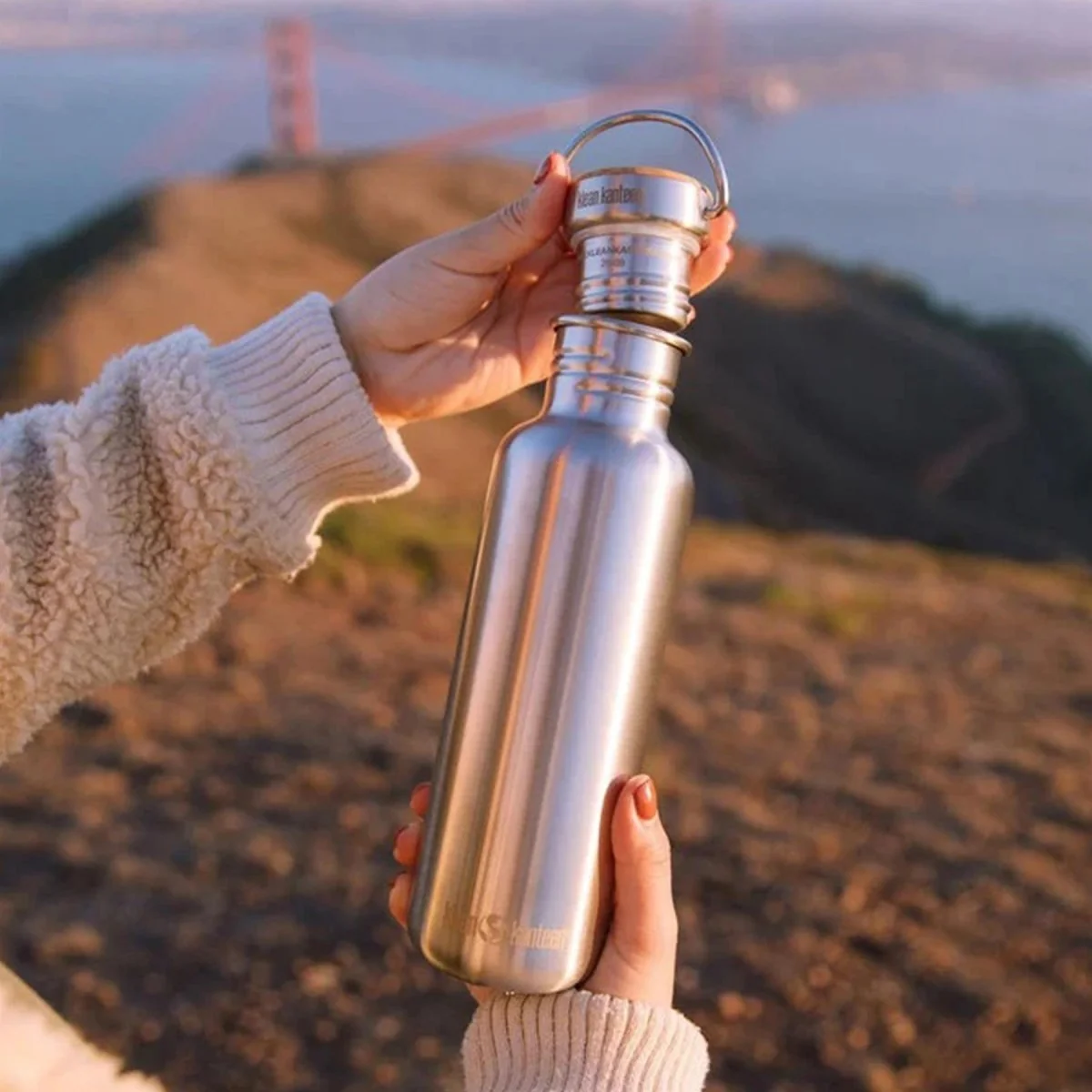 Klean Kanteen Optimus Edelstahl-Wasserflasche 800 ml Trinkflasche für Wanderungen – Bild 5