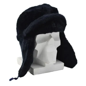 Original niederländische Polizei-Wintermütze, umklappbare Ohrenklappen, verstärkte Stirn, blau